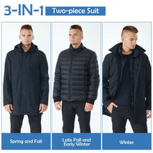 Load image into Gallery viewer, Men&#39;s�Interchange�3�in�1�Waterproof Detachable Ski�Jacket-Black-XXL
