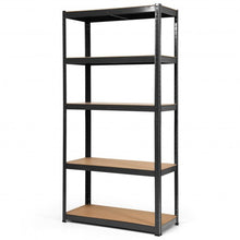 Load image into Gallery viewer, 72&quot; Storage Shelf Steel Metal 5 Levels Adjustable Shelves-Black
