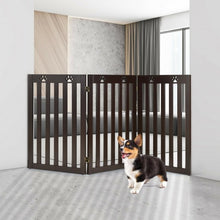 Load image into Gallery viewer, 36&quot; Folding Wooden Freestanding Pet Gate Dog Gate with 360° Flexible Hinge-Espresso
