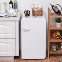Load image into Gallery viewer, 3.2 Cu Ft Retro Compact Refrigerator w/ Freezer Interior Shelves Handle-White
