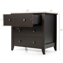 Load image into Gallery viewer, 3 Drawer Dresser Chest of Drawers Bedside Table-Espresso
