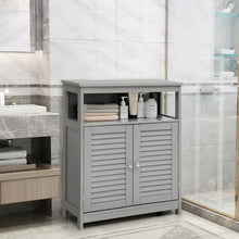 Load image into Gallery viewer, Wood Freestanding Bathroom Storage Cabinet with Double Shutter Door-Gray
