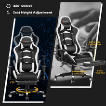 Load image into Gallery viewer, Massage Gaming Chair with Footrest-White
