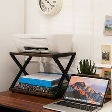 Load image into Gallery viewer, Desktop Printer Stand 2 Tiers Storage Shelves with Anti-Skid Pads Coffee
