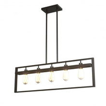 Load image into Gallery viewer, 5-Lights Pendant Lamp with Iron Square Lamp Shade
