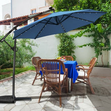 Load image into Gallery viewer, 10FT 360° Rotation Solar Powered LED Patio Offset Umbrella-Blue
