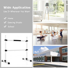 Load image into Gallery viewer, 4 ft Portable Ballet Freestanding Adjustable Double Dance Bar-Silver
