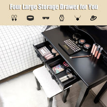 Load image into Gallery viewer, 4 Drawers Vanity Table Dressing Table with Touch Switch-Black
