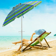 Load image into Gallery viewer, 6.5FT Sun Shade Patio Beach Umbrella with Carry Bag-Blue&amp;Green
