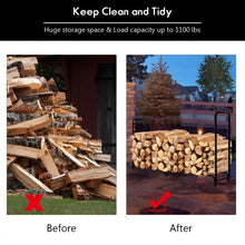 Load image into Gallery viewer, 8 Feet Outdoor Steel Firewood Log Rack
