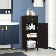 Load image into Gallery viewer, Wooden Storage Free-Standing Floor Cabinet with Drawer and Shelf-Brown
