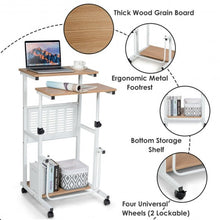 Load image into Gallery viewer, Height Adjustable Mobile Computer Stand Up Desk
