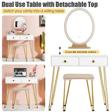 Load image into Gallery viewer, Industrial Makeup Dressing Table with 3 Lighting Modes-White
