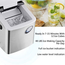Load image into Gallery viewer, Costway Stainless Steel Ice Maker w/ 48 lbs Productivity
