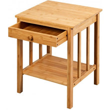 Load image into Gallery viewer, Multipurpose Bamboo End Table  with Drawer &amp; Storage Shelf for Living Room-NA
