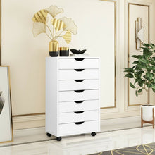 Load image into Gallery viewer, 7-Drawer Chest Storage Dresser Floor Cabinet Organizer with Wheels
