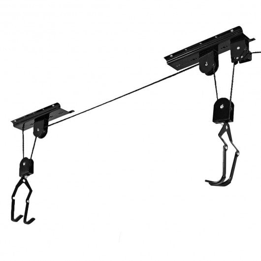 New Bike Bicycle Lift Ceiling Mounted Hoist Storage Garage Hanger Pulley Rack