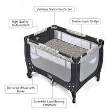 Load image into Gallery viewer, Portable Baby Playpen with Mattress Foldable Design-Gray
