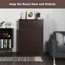 Load image into Gallery viewer, Functional Storage Organized Dresser with 5 Drawer-Espresso
