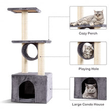 Load image into Gallery viewer, 37&quot; Cat Tree Condo Scratch Post Kitten Pet House-Gray
