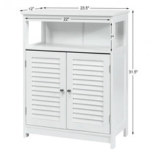 Load image into Gallery viewer, Wood Freestanding Bathroom Storage Cabinet with Double Shutter Door-White
