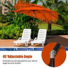 Load image into Gallery viewer, 9 Ft and 32 LED Lighted Solar Patio Market Umbrella Shelter with Tilt and Crank-Orange
