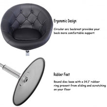 Load image into Gallery viewer, 1 PC Modern Adjustable Swivel Round PU Leather Chair-Black
