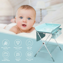 Load image into Gallery viewer, Folding Baby Changing Table with Storage -Blue
