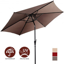 Load image into Gallery viewer, 9FT Patio Umbrella Patio Market Steel Tilt W/ Crank Outdoor Yard Garden-Tan
