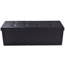 Load image into Gallery viewer, 45&quot; Large Folding Ottoman Storage Seat-Black

