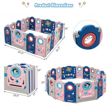 Load image into Gallery viewer, 18-Panel Portable Indoor Outdoor Play Fence with Educational Toys
