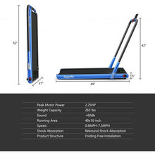 Load image into Gallery viewer, 2-in-1 Folding Treadmill with RC Bluetooth Speaker LED Display-Blue

