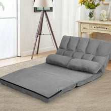 Load image into Gallery viewer, Foldable Floor 6-Position Adjustable Lounge Couch-Gray
