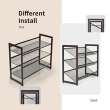 Load image into Gallery viewer, Adjustable to Flat or Slant Shoe Organizer Stand-3-Tier
