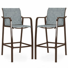 Load image into Gallery viewer, 2 pcs Counter Height Stool Chair Steel Frame Dining Bar Chair-Gray

