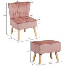 Load image into Gallery viewer, Leisure Chair and Ottoman Thick Padded Tufted Sofa Set-Pink
