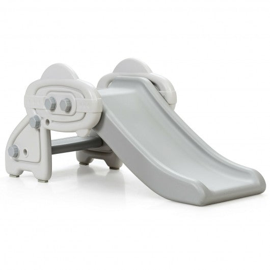 Freestanding Baby Mini Play Climber Slide Set w/ HDPE & Anti-Slip Foot Pads-Gray