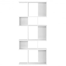 Load image into Gallery viewer, 5 Cubes Ladder Shelf Corner Bookshelf Display Rack Bookcase-White
