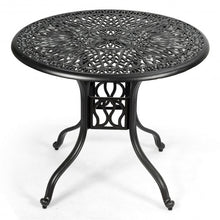 Load image into Gallery viewer, 36&quot; Cast Aluminum Round Patio Dining Table with Umbrella Hole
