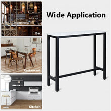 Load image into Gallery viewer, 47&quot; Pub Dining Bar Bistro Table w/ Marble Top-White
