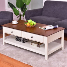 Load image into Gallery viewer, Rectangle Wood Coffee Table with Drawer &amp; Storage Shelf
