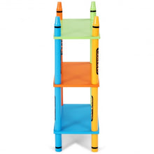 Load image into Gallery viewer, 3 Tiers Kids Bookshelf Crayon Themed Storage Colorful Shelves
