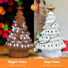 Load image into Gallery viewer, 11&quot; Pre-Lit Ceramic Hollow Christmas Tree with LED Lights
