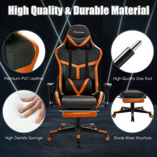 Load image into Gallery viewer, Reclining Racing Chair with Lumbar Support Footrest-Orange
