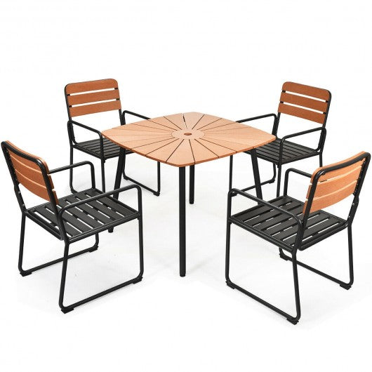 5PCS Outdoor Patio Dining Table Set Aluminium Frame