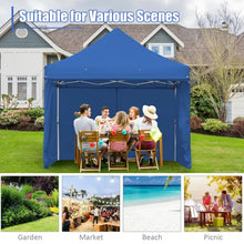 Load image into Gallery viewer, 10x10ft Pop up Gazebo with 4 Height and Adjust Folding  Awning -300&#39; Blue
