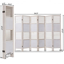 Load image into Gallery viewer, 6 Panel Stripe-hollow Wood Folding Freestanding Room Privacy Screen
