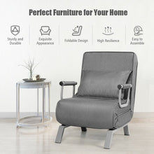 Load image into Gallery viewer, Folding 5 Position Convertible Armchair Couch with Pillow-Gray
