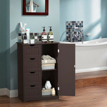 Load image into Gallery viewer, Standing Indoor Wooden Cabinet with 4 Drawers-Brown
