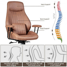 Load image into Gallery viewer, Adjustable Ergonomic High Back Office Chair with Lumbar Support-Deep Brown
